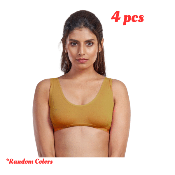 Poomex Fitness Sports Bra (Broad Strap) (Random Colors)- 4 Pcs Combo