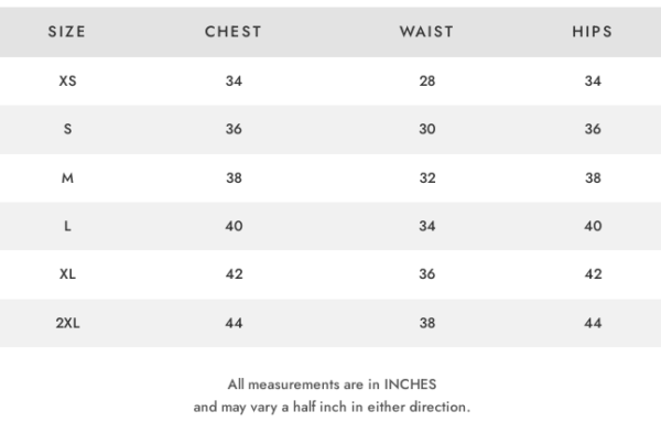 Poomex Size Chart