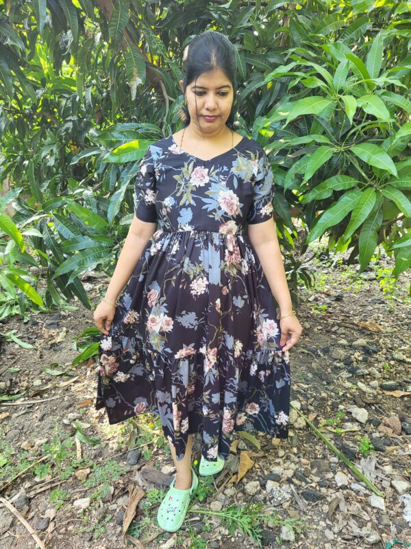 YANIRA 15-  2 Tier Sugarcane Maxi-Black