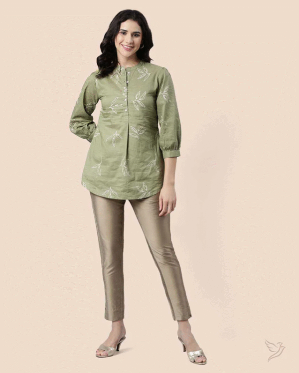 Twin Birds - Metallic Straight Pant