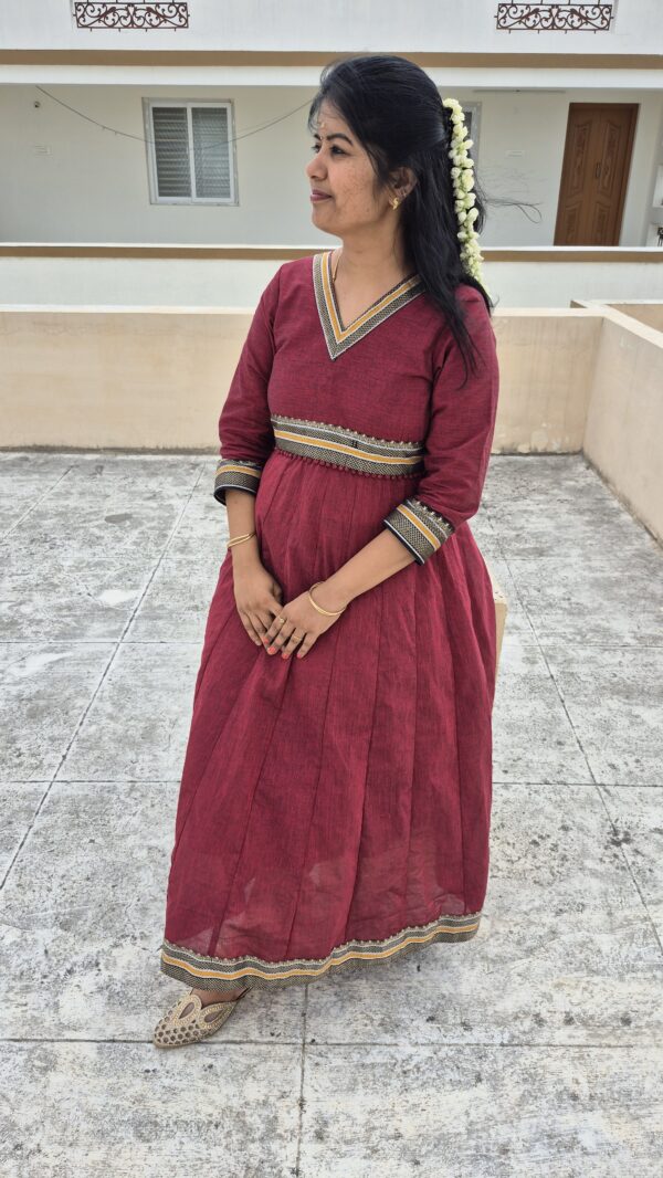 YANIRA 32- 20 Panel Mangalagiri Cotton Anarkali With Lining