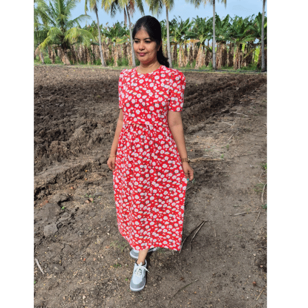 YAZS- YANIRA™ Zipless Maternity and Feeding Wear (Ankle Length)-RED-FLOWER