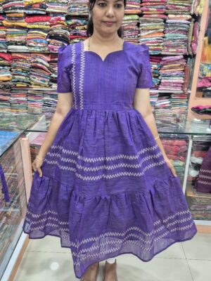 YANIRA -Purple Cotton 2 Tier Maxi With Full Lining