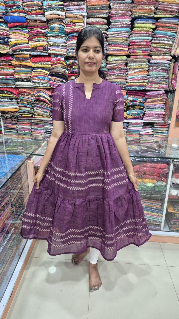 YANIRA -Violet Cotton 2 Tier Maxi With Full Lining