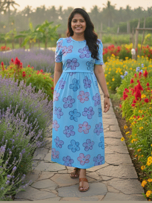 YANIRA™ Zipless Maternity and Feeding Wear (Ankle Length)-Sky Blue