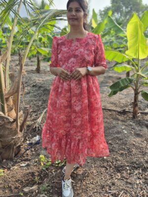 YANIRA 108-Fancy Kota Cotton Maxi With Full Lining