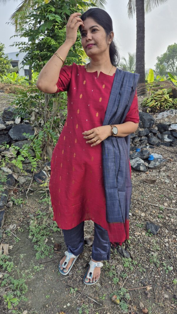 YANIRA 109-Premium Raw Silk Kurti Set With Lining