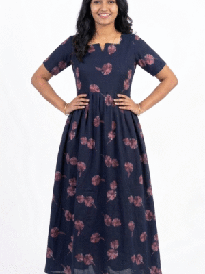 YANIRA Maxi Style Alpine Nighty | Spun Nighty | Frock Style Nighty (Deep Navy Blue)