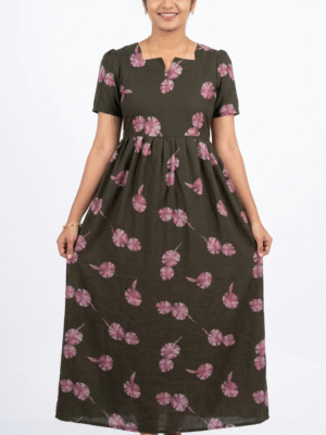 YANIRA Maxi Style Alpine Nighty | Spun Nighty | Frock Style Nighty (Olive Green)