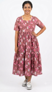 YANIRA161- Digital Printed 2-Tier Hakoba Maxi With Full Lining