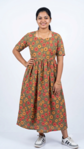 YANIRA162- Digital Printed Hakoba Maxi With Full Lining