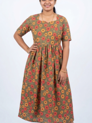 YANIRA162- Digital Printed Hakoba Maxi With Full Lining